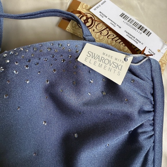 NWT Bellissima Blue Diamond Bikini w/ Swarovski Crystals (M/L) - Picture 8 of 13